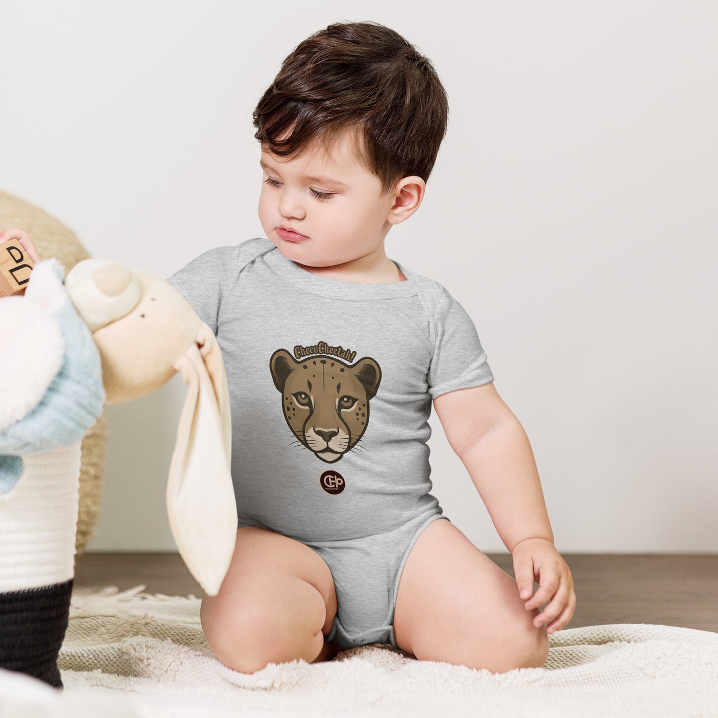 Choco-Cheetah Baby short sleeve one piece